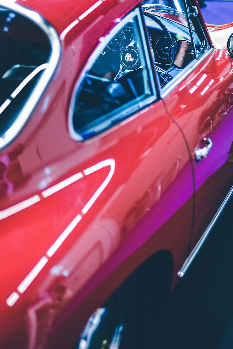 sports car classic red coupe automobile